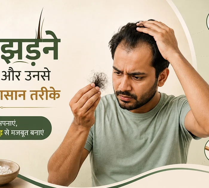 Homeopathic doctor consulting a patient for hair fall treatment at Life Care Homoeopathic Clinic in Thergaon Pune