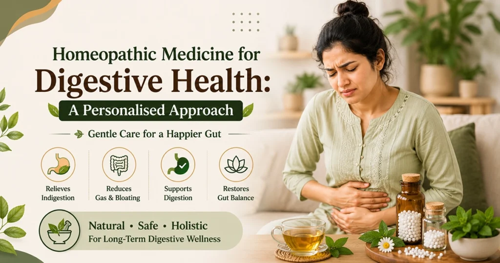 Homeopathic doctor consulting a patient for digestive health at Life Care Homoeopathic Clinic in Thergaon Pune