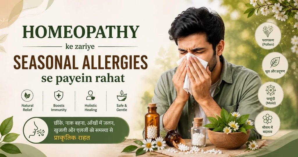 Homeopathic doctor consulting a patient for seasonal allergies at Life Care Homoeopathic Clinic in Thergaon Pune