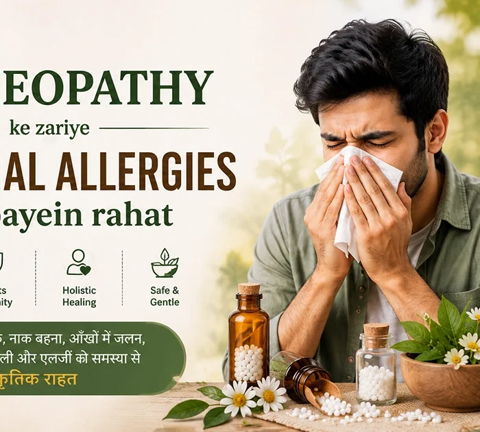 Homeopathic doctor consulting a patient for seasonal allergies at Life Care Homoeopathic Clinic in Thergaon Pune